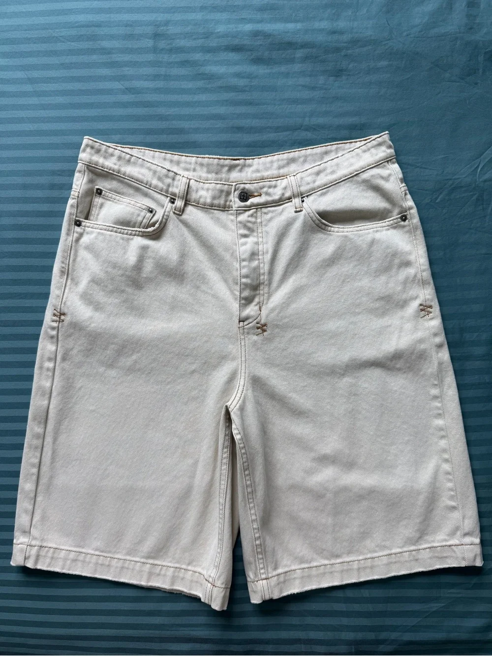 Ksubi Maxx Short Ivory Men’s Size 34 Wide Leg Denim Shorts